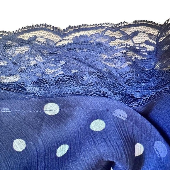 Navy Polkadot Cami Size 18-20 Layered camisole w/ beautiful delicate lace Detail - Picture 7 of 7